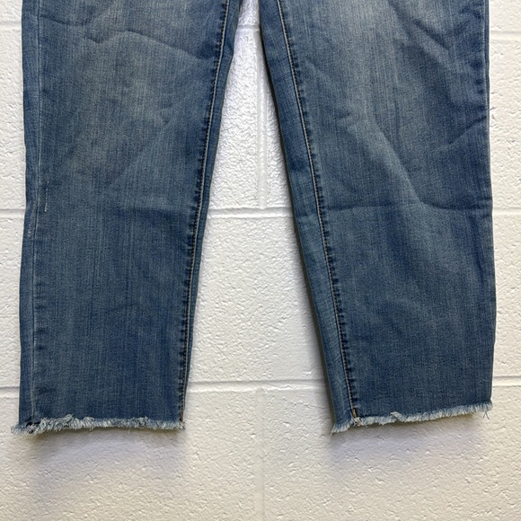 Seven7 Blue Ankle Cropped Jeans with Raw Hem - Picture 4 of 6